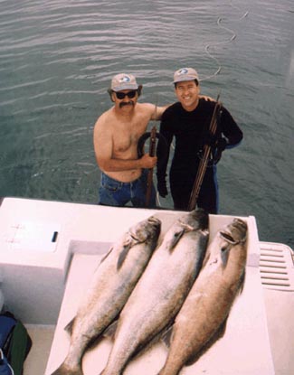 Don and Lance, with Lance’s white sea bass