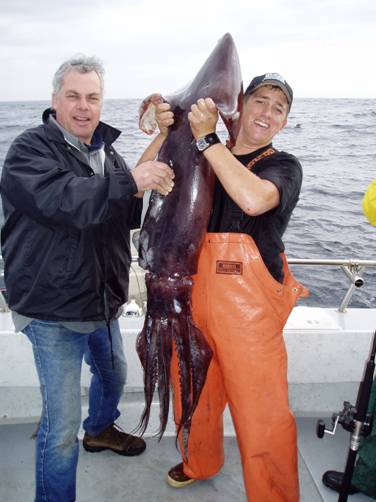 Chris and Joe Costarella with another bad-boy squid!