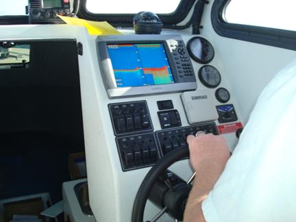 The dash with a Garmin 4212 multi-function display