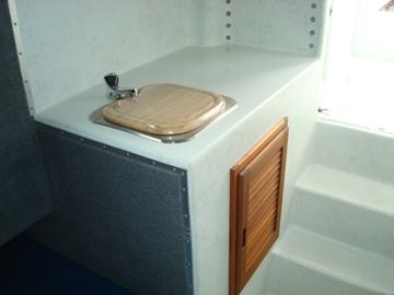 Galley with sink and storage