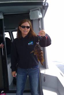 Linda with her catch