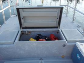 Storage hold which converts to a hot tub – above and below