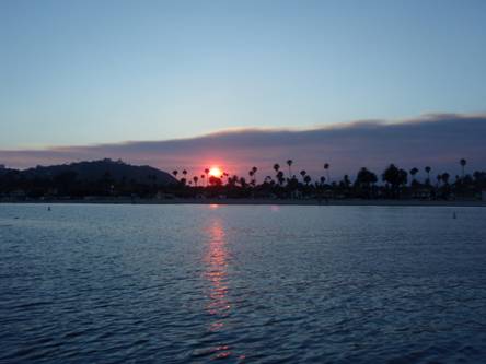Zaca Fire sunset on launching day