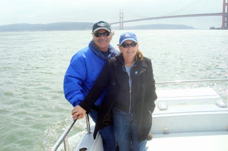 On Bob Costarella’s boat in the San Francisco Bay