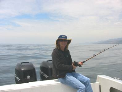 Your editor fishing for halibut during the “sea trial”